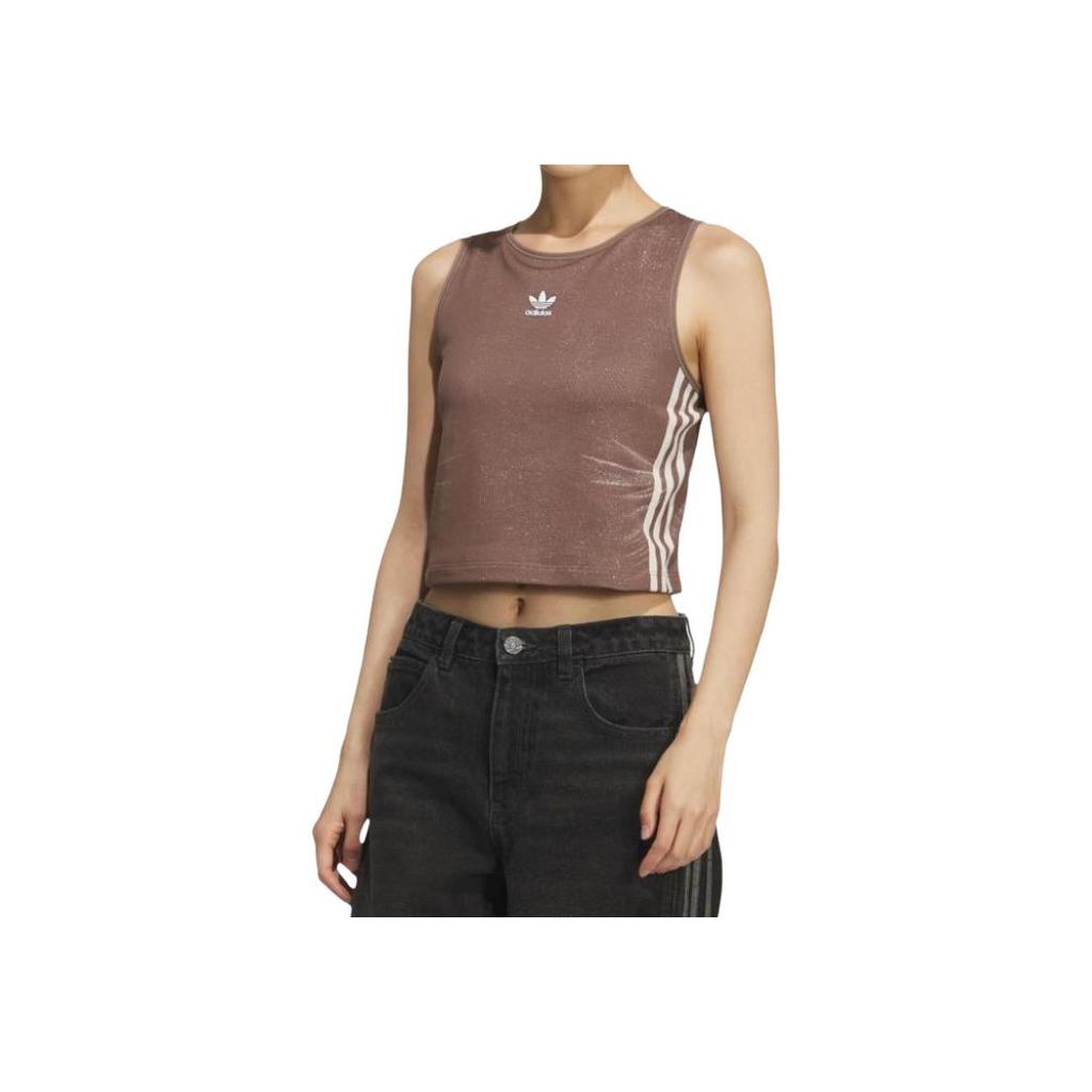 adidas Oryginalny Fake Denim Wyściełany Tank Top Modna Bezrękawnik Sportowy Damski Top KE3892