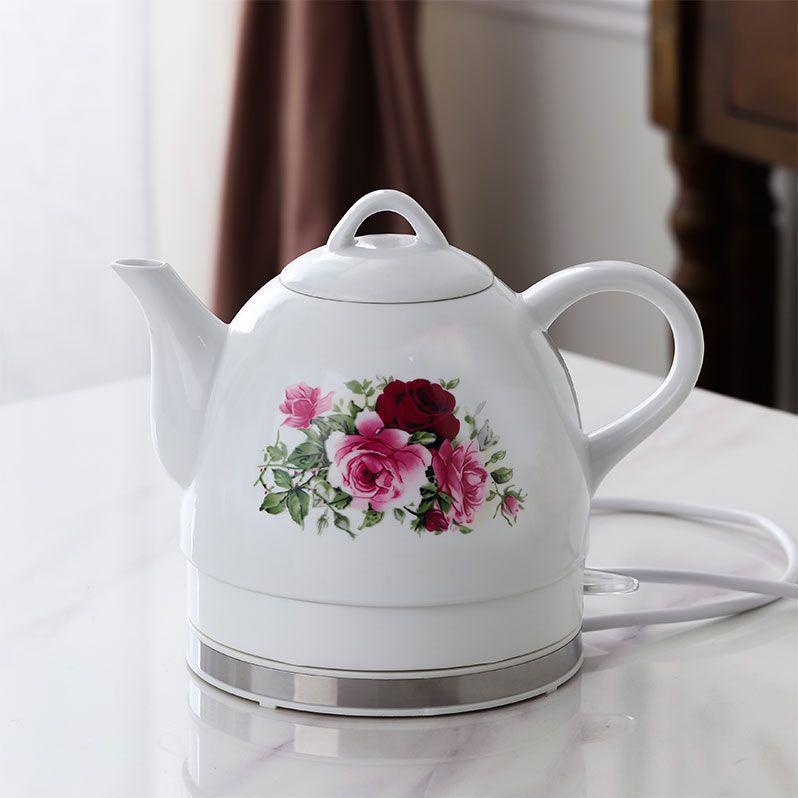 Blue & White Porcelain Electric Kettle: Large Capacity, Automatic Power-Off, Perfect for Home Tea Boiling.