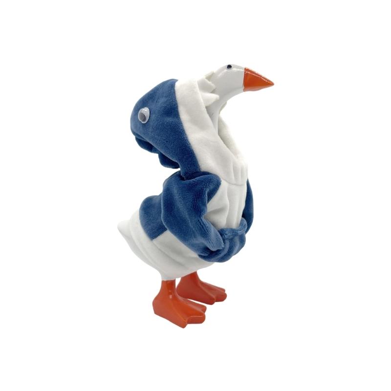 Geese Costume Ornament 7Inch Desk Geese Statue Outfits Light Weight Washable for Office Tabletop and Home Decoration