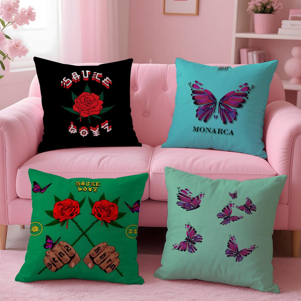 E-Eladio Carrion S-Sauce B-Boyz Pillow Case Plush Fabric Soft Double-Sided Printed Sofa Warm Winter Home Gift Cushion Cover