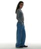 PARTIMENTO WOMEN Asymmetrical Pocket Work Jeans_Light Blue