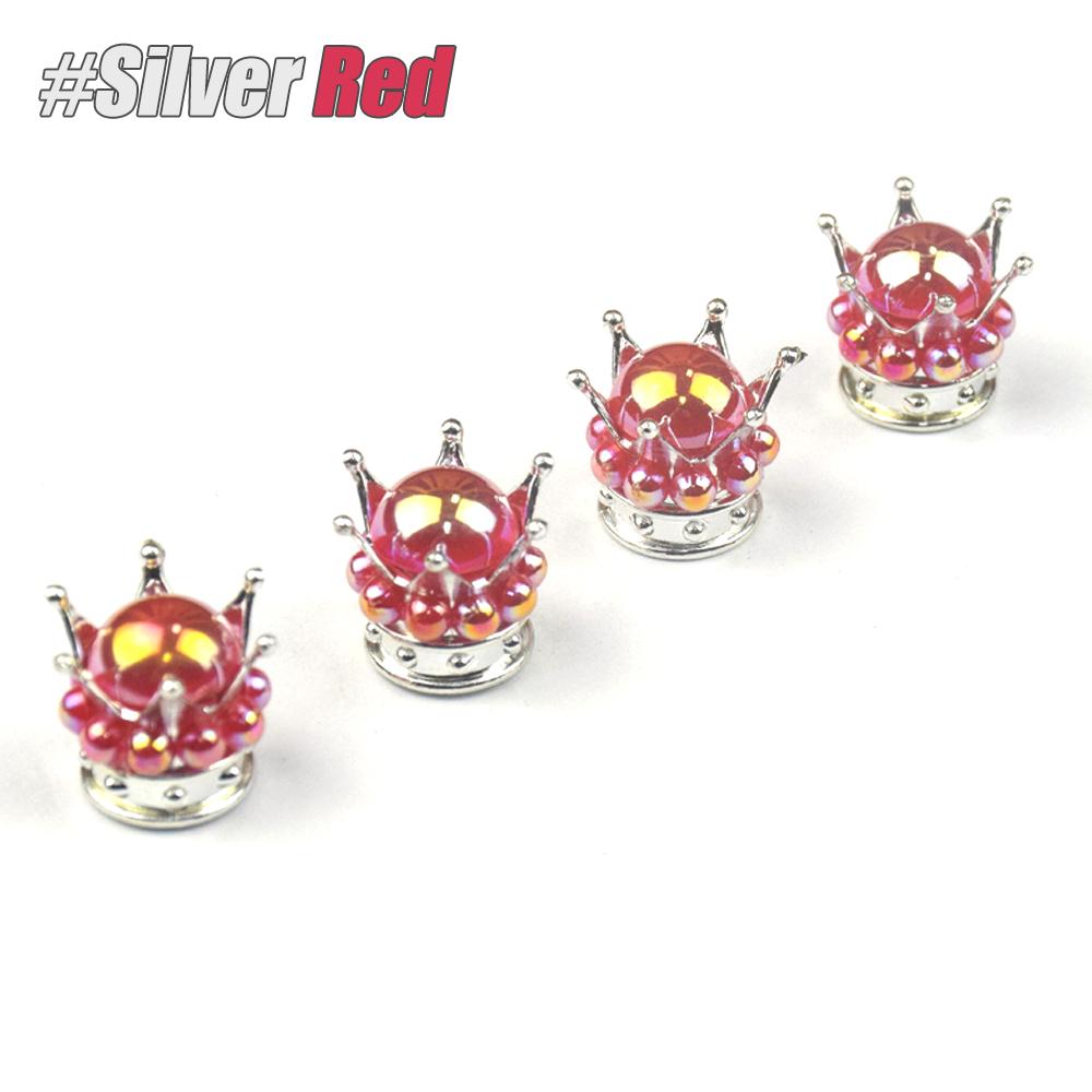 Crown Tire Valve Stem Caps, Heavy-Duty Handmade Crystal Rhinestone Crown Vehicle Car Tire Caps Covers for Cars Trucks SUVs Bikes