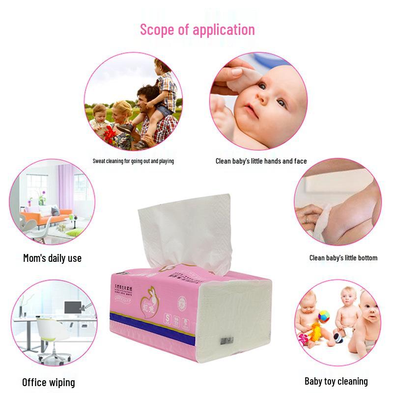Cute Rabbit Natural Soft Facial Tissues, S Size, 330 Sheets, 10-Pack, Absorbent Virgin Wood Pulp