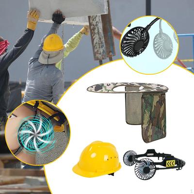 Hard Hat Cooling Fan Lightweight with Light Portable Adjustable Multipurpose