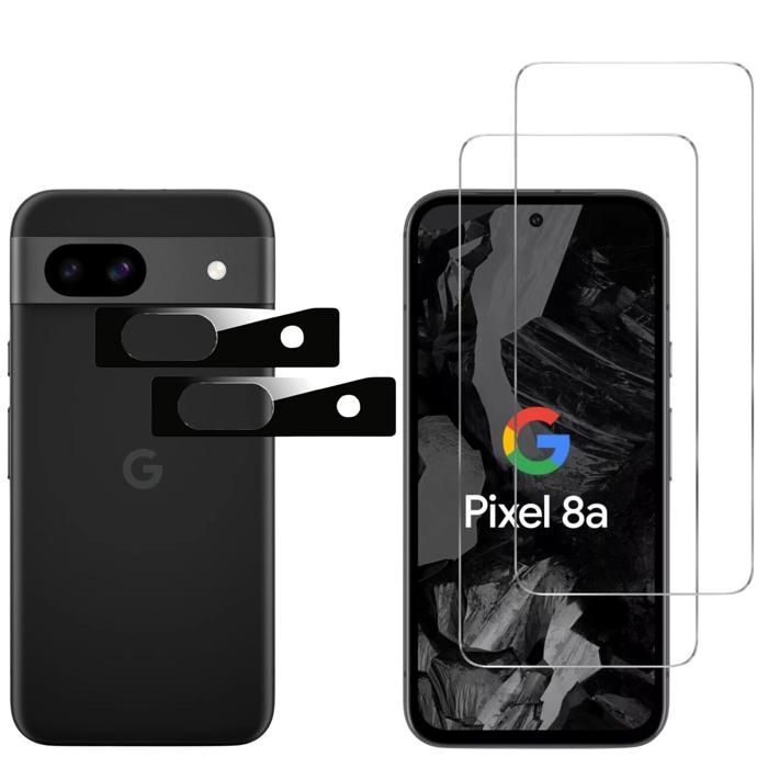 Screen Protector - Phonillico - Google Pixel 8a - 2 Pack - Tempered Glass - Scratch Resistant