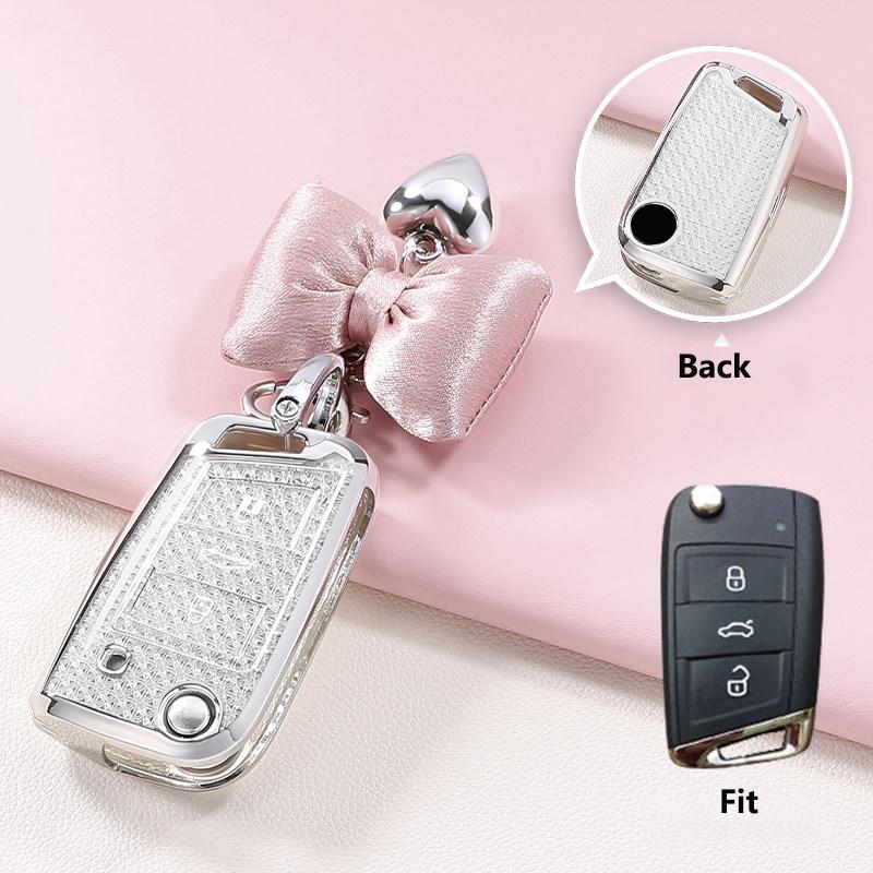 Crystal Tpu Key Case For Vw For Golf 7 Mk7 Skoda Seat 2014   Fob Hull Octavia Combi Leon Ibiza Cuptra Flip Key Cover Fob