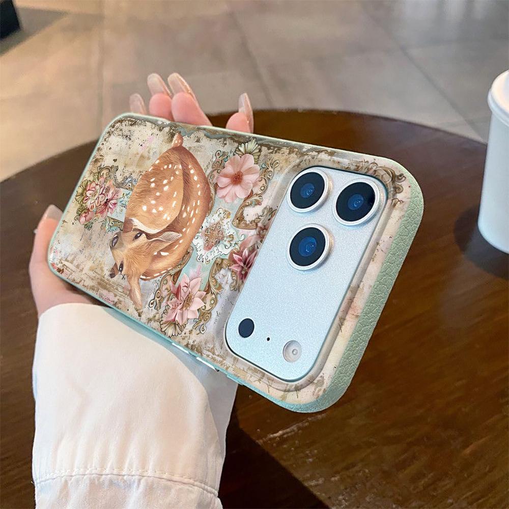 Flowers And Deer Phone Case For IPhone 17 17Air 11 13 12 14 15 16 Pro Max 16 Plus Case Soft Fashion Silicone15 Pro Cover Case
