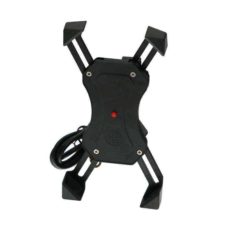 LMoDri USB Universal Chargeable Motorcycle Phone Holder 360 Motorbike Adjustable Rotating Mount Mobile Phone
