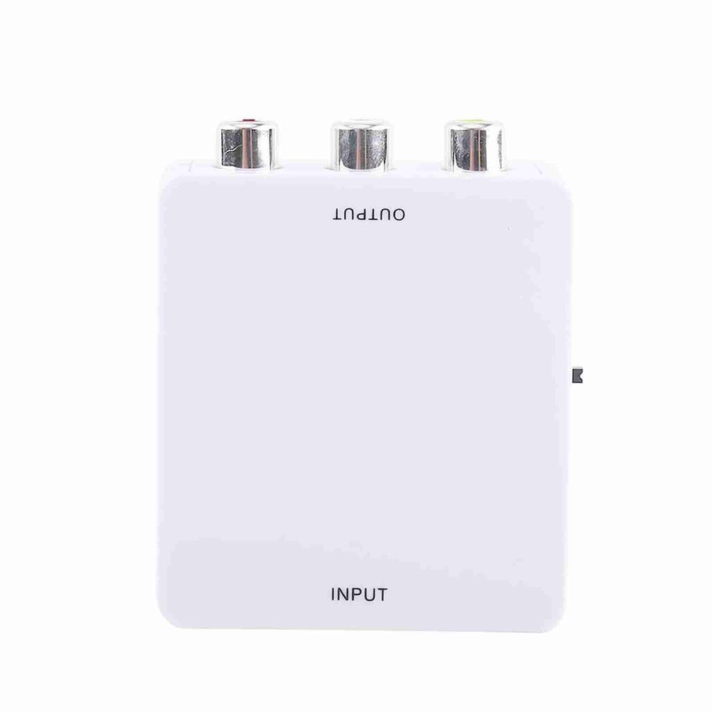 Digital HD Input to RCA Composite Video Audio AV CVBS Adapter Converter 720p 1080p White