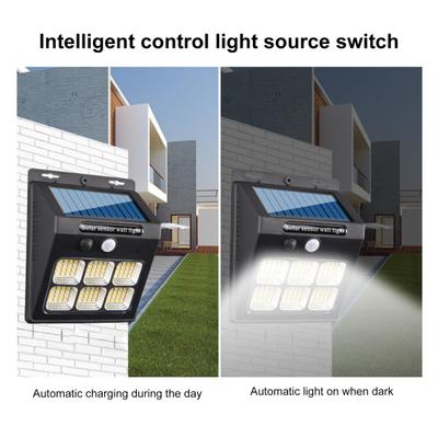 Luce solare esterna con sensore di movimento, luce alimentata a energia solare, super luminosa, impermeabile, wireless, accensione/spegnimento automatico, 3 modalità, luce di sicurezza da parete