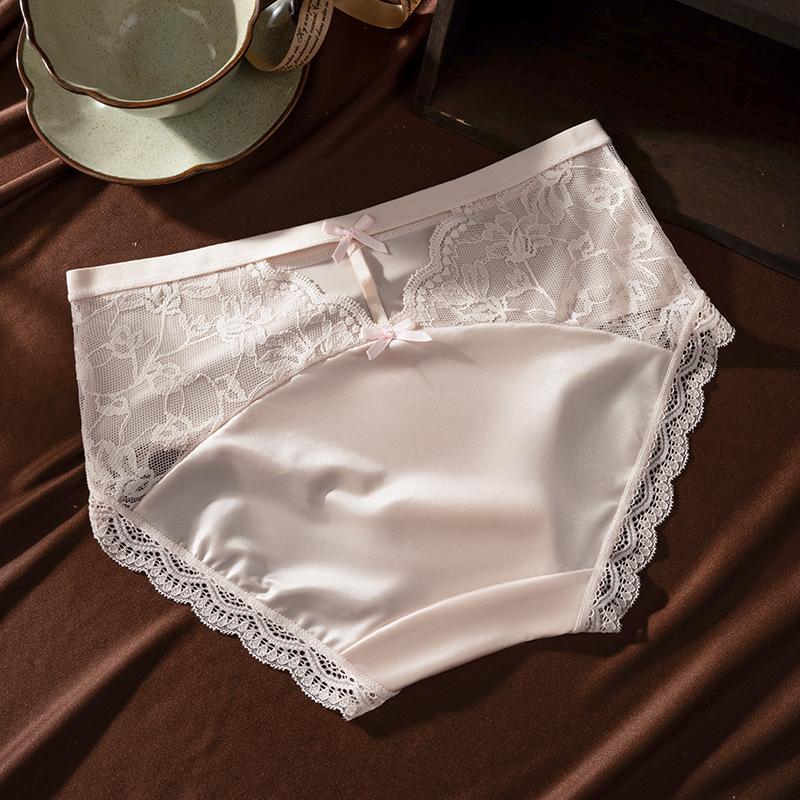 Женские Весенние и Летние Сексуальные Кружевные Шелковые Сатиновые Ледяные Шелковые Трусики Pure Desire M