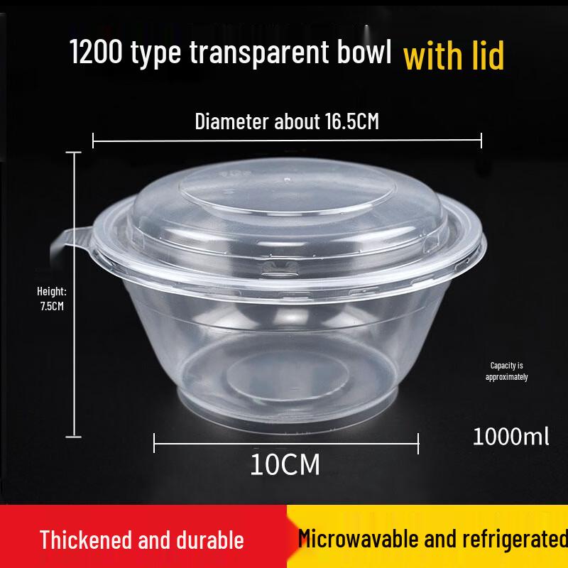 Disposable Round Plastic Soup Bowl with Lid