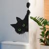 Niedliche Guckende Schwarze Katze Schlafzimmer Wohnzimmer Eingangshalle Heimhintergrund Verschönerung Wandaufkleber