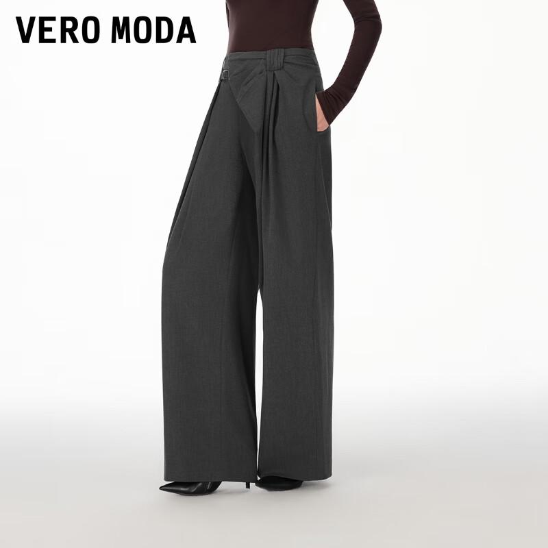 VEROMODA Women's Bowknot Pleated Wide-Leg Pants with Detachable Belt