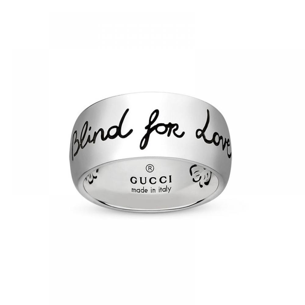 Gucci Ybc455248001  455248 J8400 0701  Blind For Love 9mm Silver Ring