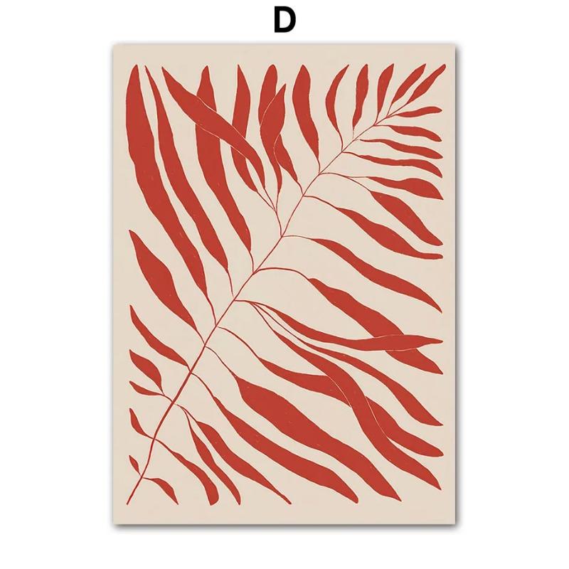 Abstrakt William Morris Blätter Blume Wandkunst Rote Schuhe Frau Leinwandgemälde Wohnzimmer Heimdekor Poster Drucke Bilder