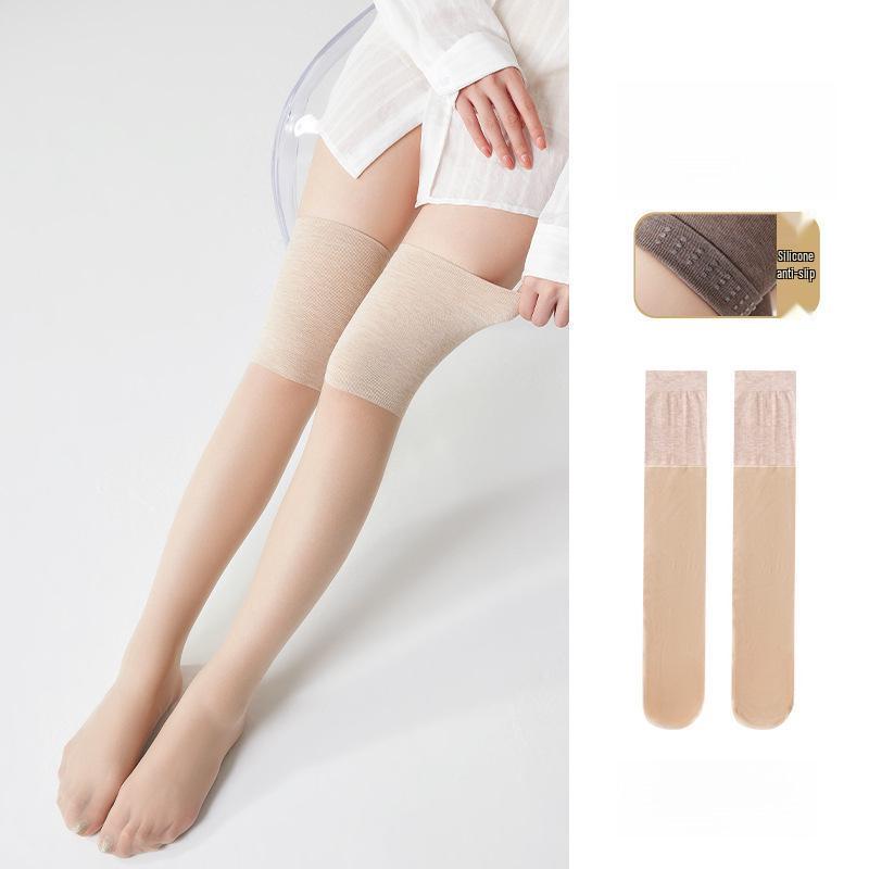 Women's Summer Anti-Slip Knee Pads: Long Stockings with Cold Protection & Anti-Hook Silk