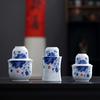 Blue & White Porcelain Ceramic Wine Warmer Set - Includes Pot and Sake Cup for Home Use