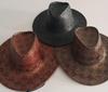 3 diversi nuovi cappelli da cowboy western in pelle vintage per uomo e donna cappelli da cowboy western a tesa larga (58-60cm).