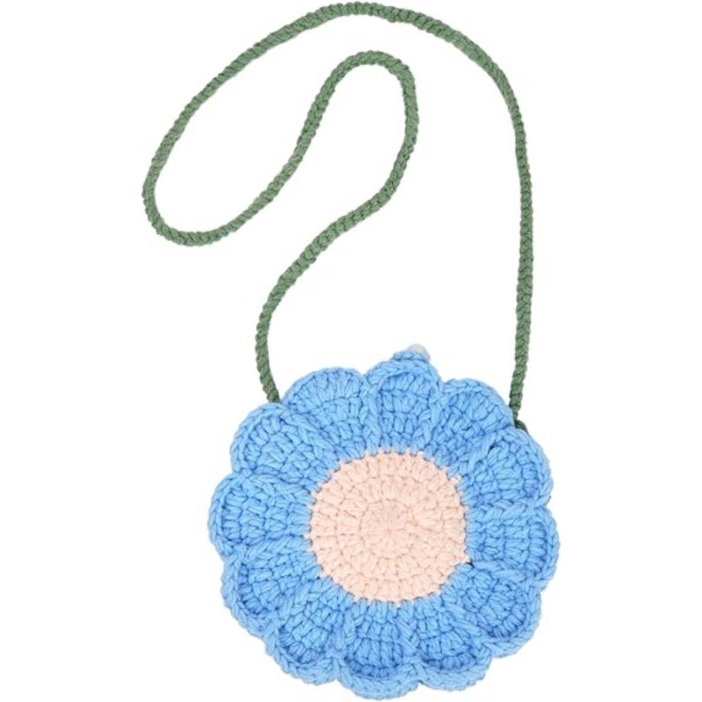 Women Mini Flower Cotton Crochet Crossbody Shoulder Bag Handbag Coin Purse
