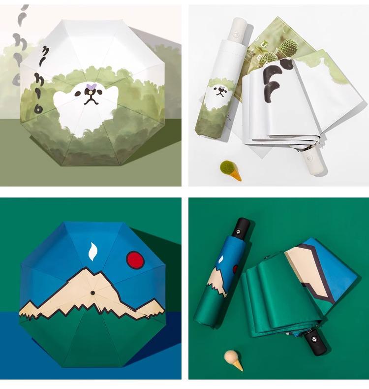 Autoschirm mit Doppelfunktion: Damen High-End Falt-Sonnenschirm mit Schwarzleim-Beschattung, UV-Sonnenschutz, Kompaktes Design