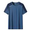 (L-5XL)Summer Ice Silk Quick Dry Sport T-shirt Camping Hiking Fishing Short-Sleeved Shirt Man Casual Loose Round Neck Gym Fitness Tops