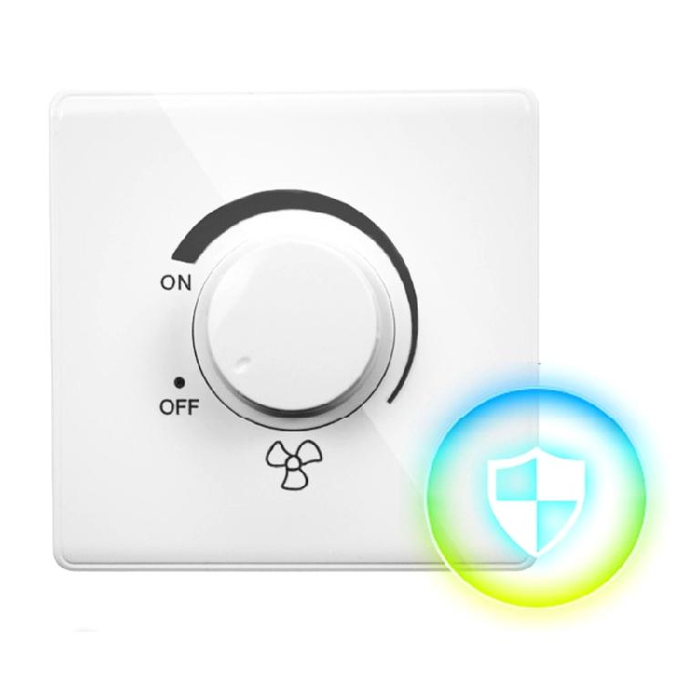 Lüfterdrehzahlregler Aufputz Stufenlose Einstellung Haushaltslüfter Drehzahlreglerplatte 86er Typ Lüfterdrehzahlregler