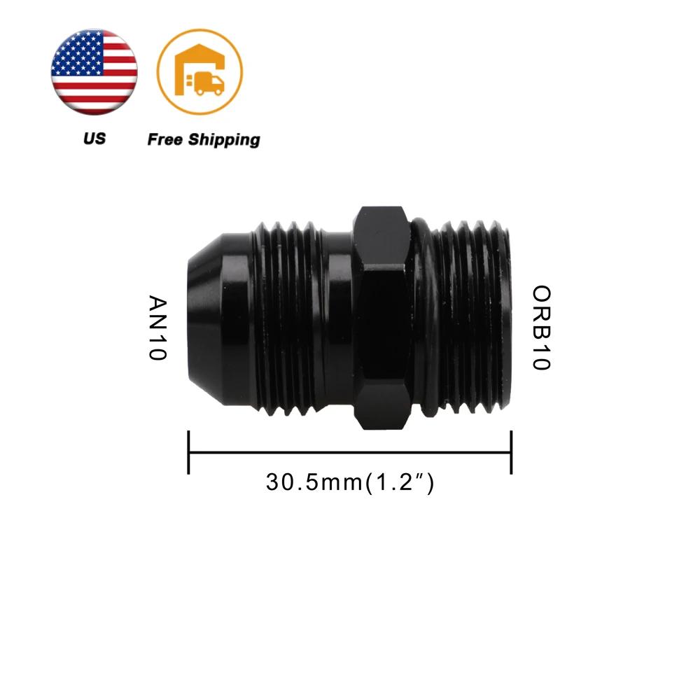 Male Adapter AN6 6AN Fitting Black ORB-6 /-10 /-10 O-ring Boss to AN8 8AN AN1010/ 6061-T6 aluminum  Flare fiting Car Accessories