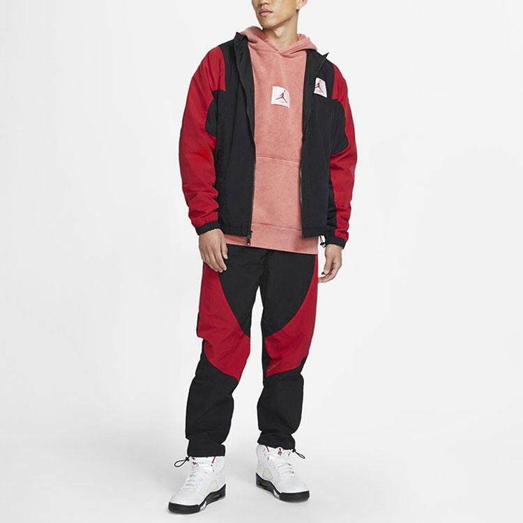 Jordan Flight Spliced Casual Sport Jacket with Stand Collar Men Jackets Black CV3151-010