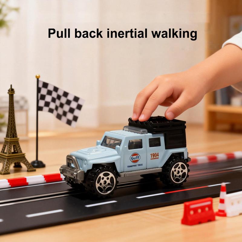 Neues Legierungsauto-Set Modell Hohe Simulation Druckguss Rückzieher Renn-Transport-LKW Serie Spielzeug Kindergeburtstagsgeschenk