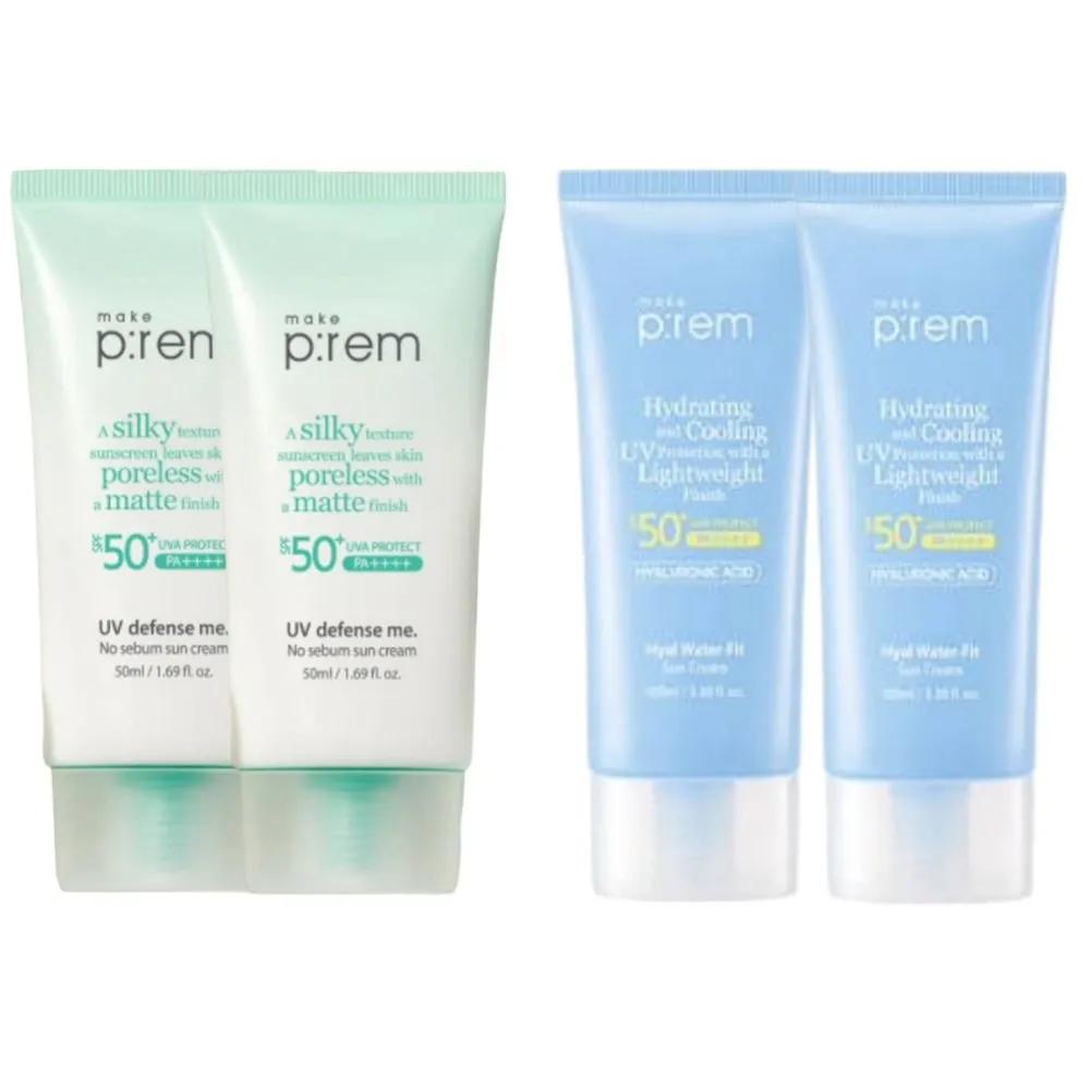 Make P:REM No Sebum Sunscreen Hyal Water Fit 50ml 4 Pieces