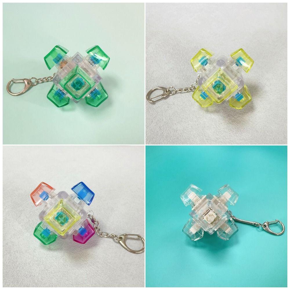 Relaxing 6 Keys Magic Ball Fidget Keychain DIY Keyboard Keycap Finger Keyboard Cap Pass The Time Keys Button Pinch Adult