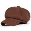 Solid color woolen octagonal hat children's autumn and winter new Bere duck tongue casual fashion green painter British hat