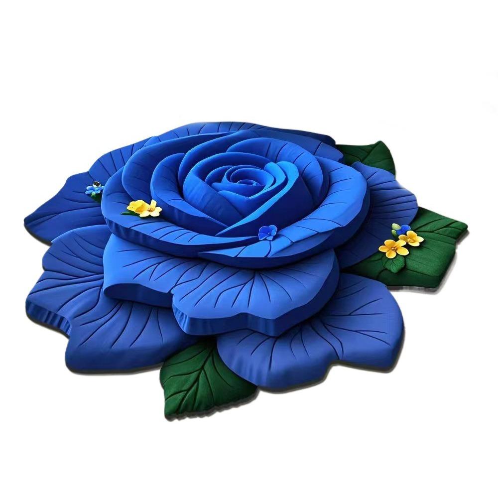 

Нескользящий ковер с цветочным рисунком, мягкий коврик для пола в ванной, моющееся одеяло для гостиной, спальни 40*40cm сапфир синий