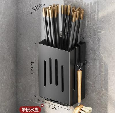 Stäbchenhalter Behälter mit Haken Küchenutensilien Organizer Box mit Abtropfschale Kompaktes Design für die Arbeitsplattenaufbewahrung