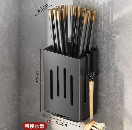 Stäbchenhalter Behälter mit Haken Küchenutensilien Organizer Box mit Abtropfschale Kompaktes Design für die Arbeitsplattenaufbewahrung