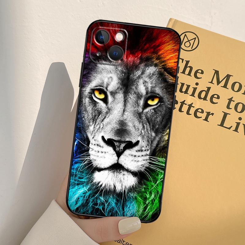 King of Jungle Lion Phone Case For iPhone 11 12 13 Pro Max XS XR X 6 7 8 Plus 12 13 Mini SE 2020 Cover Shell