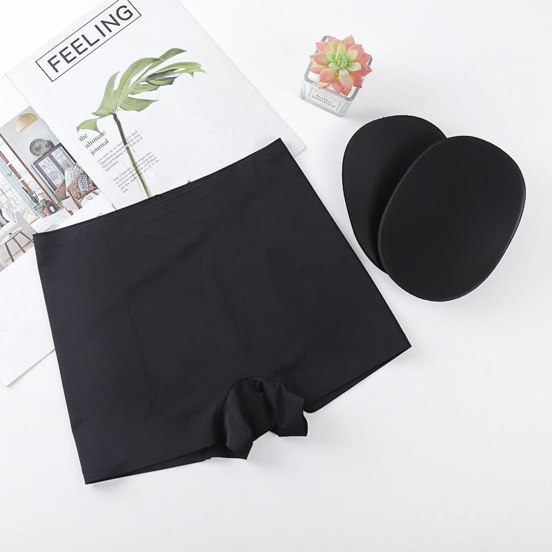 

Women High Waist Butt Lifter Shapewear Shorts with Removable Pads M чёрный