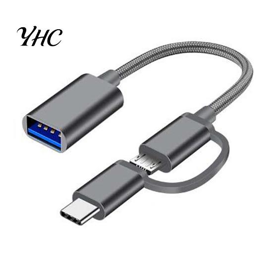 OTG Converter Cable Quick Transmission Stable Output Universal Mini Plug Play USB Type-C Micro Adapter for Laptop Compact