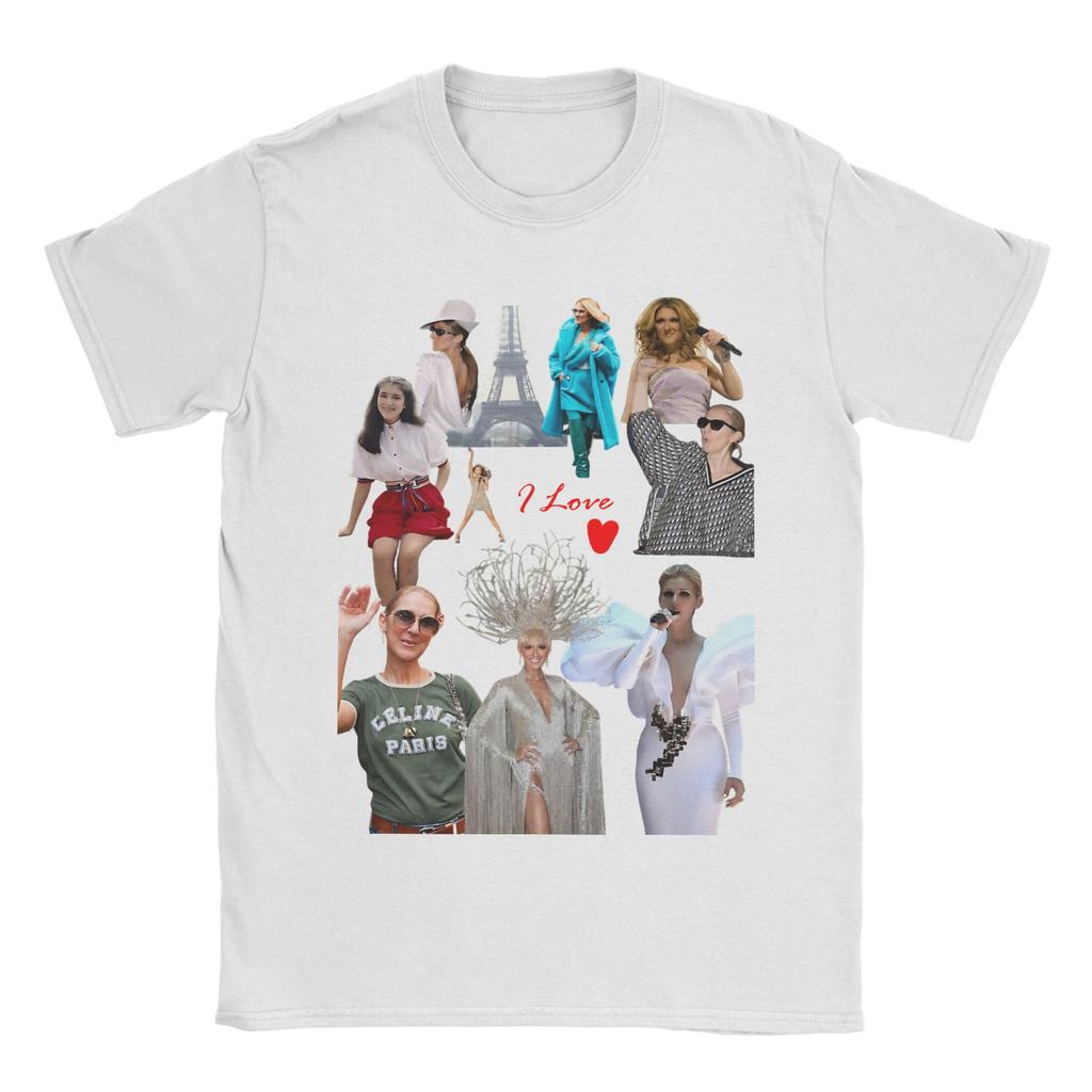 Celines Dion Vintage T-Shirt Women Music Humorous % Cotton Tee Shirt Crew Neck Short Sleeve T Shirts