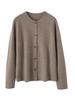 Women's 100% Pure Cashmere Round Neck Button Cardigan - Autumn/Winter Knitwear