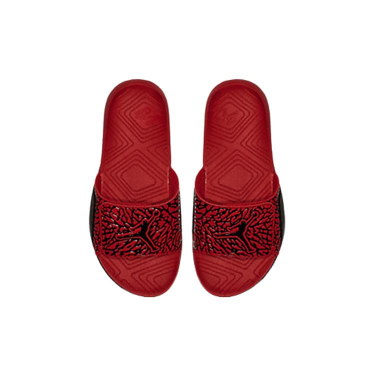 New JORDAN Hydro 7 Red Burst Crack Slippers Gs BQ6291-600