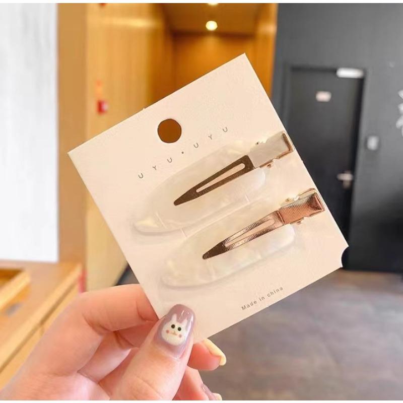 2PCS No Bend Hair Clips for Women Girls Pink Acrylic Acetic Hair Styling Seamless Hair Barrettes Tool Hair Accessories