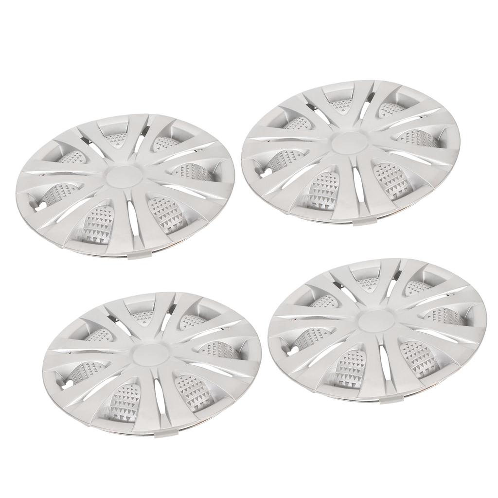 4PCS 15in Wheel Hubcap Silver Sporty Strong Protection Snap On Wheel Rim Cover for Cars Trucks Vans