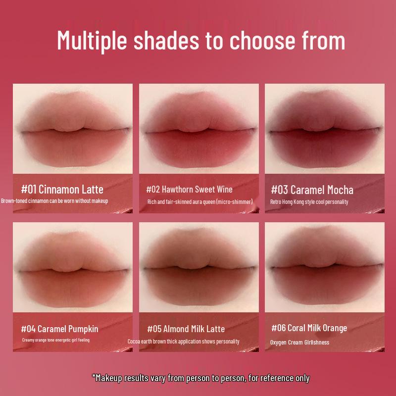 Honey Beam Soft Matte Lip Mousse - Milk Coffee Nude, Long-lasting, Non-Stick, Student-Friendly