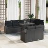 VidaXL 9-Piece Garden Sofa Set with Cushions Black Polyethylene Rattan 3348669