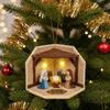 DIY Nativity Scene Ornament Kit with LED Lights Beginner Friendly Christmas Decoration Easy To Hang Holiday Ornament for Tree And Home