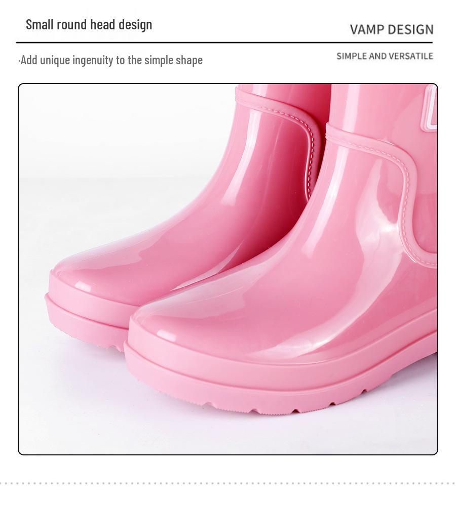 Exquisite Women's Short Rain Boots - Non-slip, Waterproof, and Stylish for Spring and Autumn
