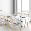 Modern Dining Tablecloth: Floral Print Polyester Table Linen Decor for Home Kitchen Table White Green Leaves Pattern (56 X 104 I