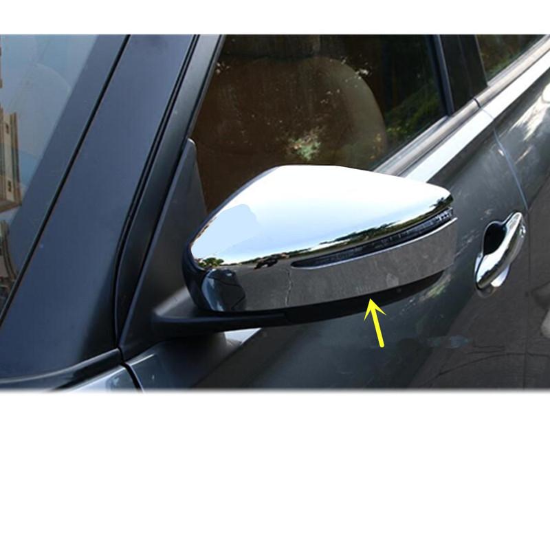 Car Back Rear View Eyebrow Side Door Mirror Cover Stick Trim Frame Hood 2PCs For Nissan Kicks 2017 2018